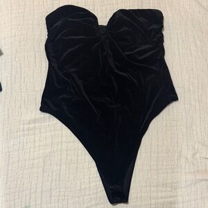 Target Black Velvet Strapless Bodysuit